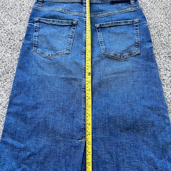 Zara Medium Wash Denim Front Zip Back Slit Maxi Shirt Front & Back Pocket Size M - Picture 10 of 10